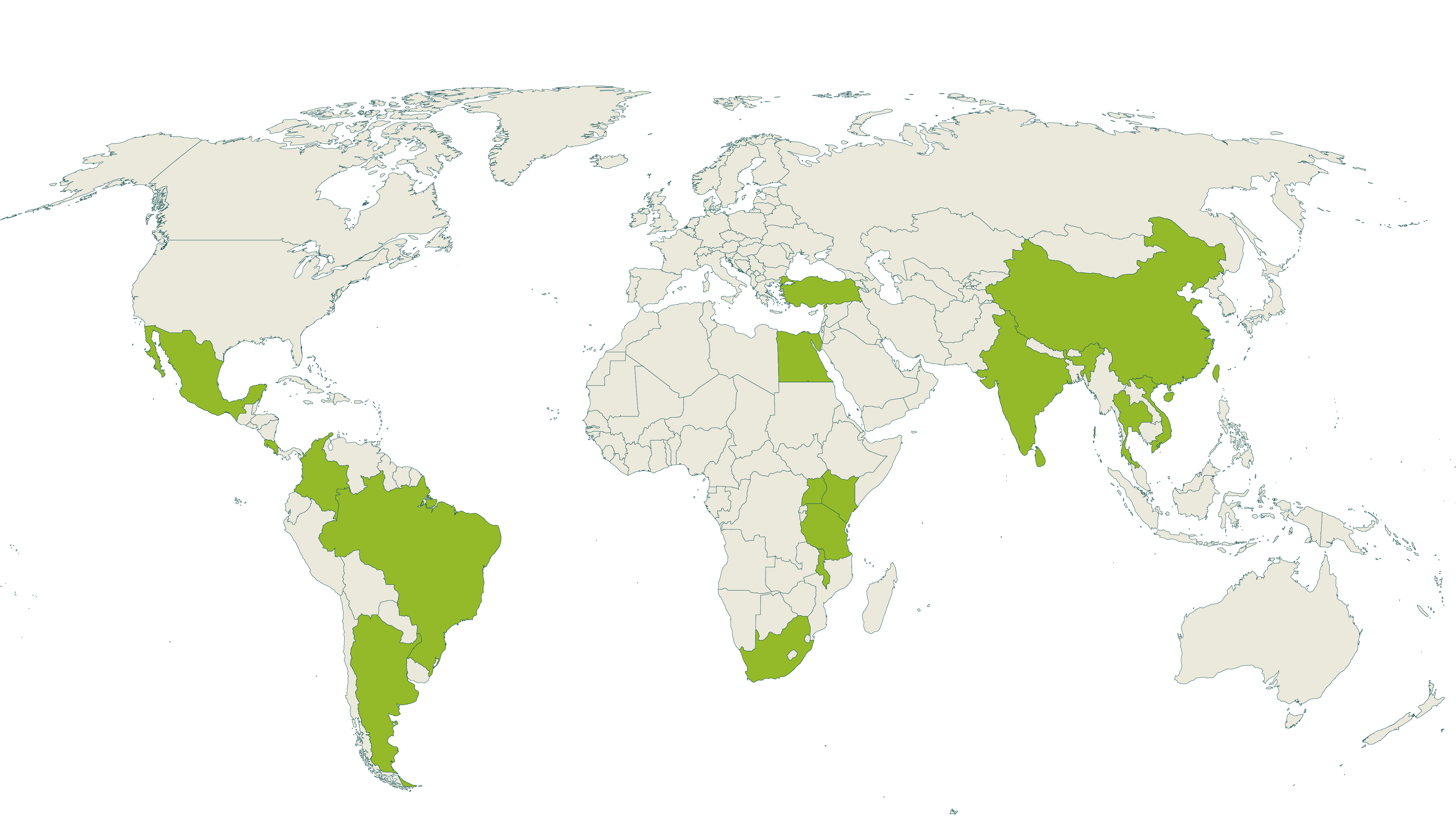 Map of current Rainforest Alliance certified herbs & spices farms
